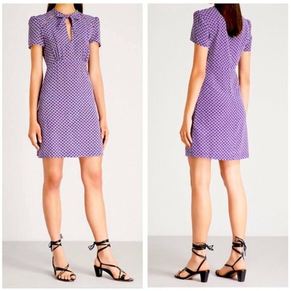 Maje Dresses & Skirts - MAJE Ramba Floral-print Cutout Silk Mini Dress In Purple